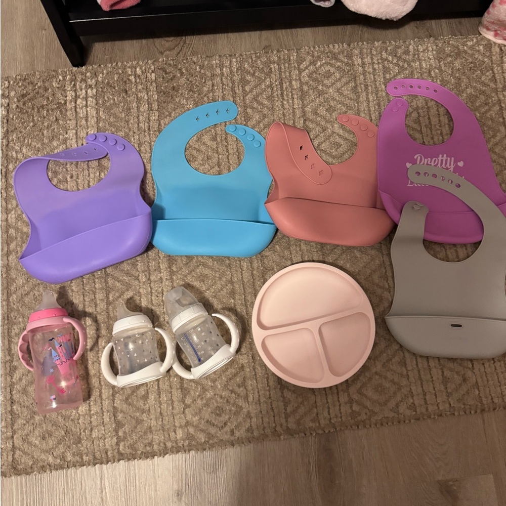 Silicone Baby Bibs & Sippy Cups